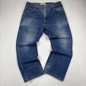 Levis 517 Mens Bootcut Jeans Thigh Faded Denim Wash 36x29 Distressed Hem Skater